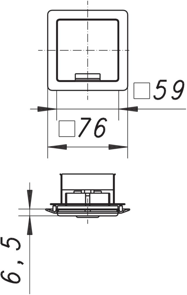 power socket with hinged cover for 405 E and 406 E
